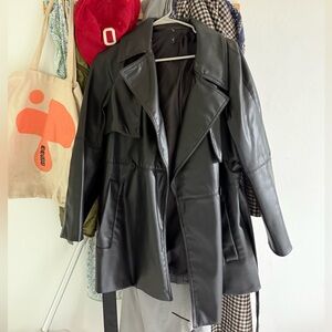 Zara Black Vegan Leather Women's Jacket